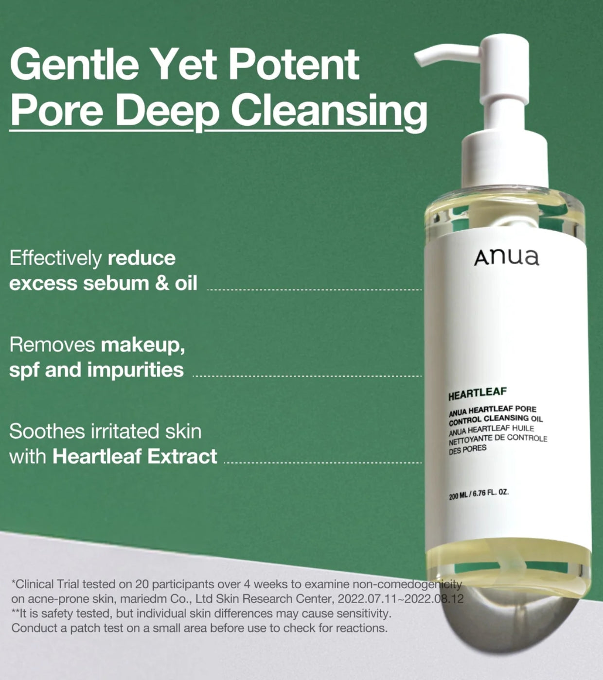 Huile nettoyante Anua Heartleaf Pore Control – 200 ml