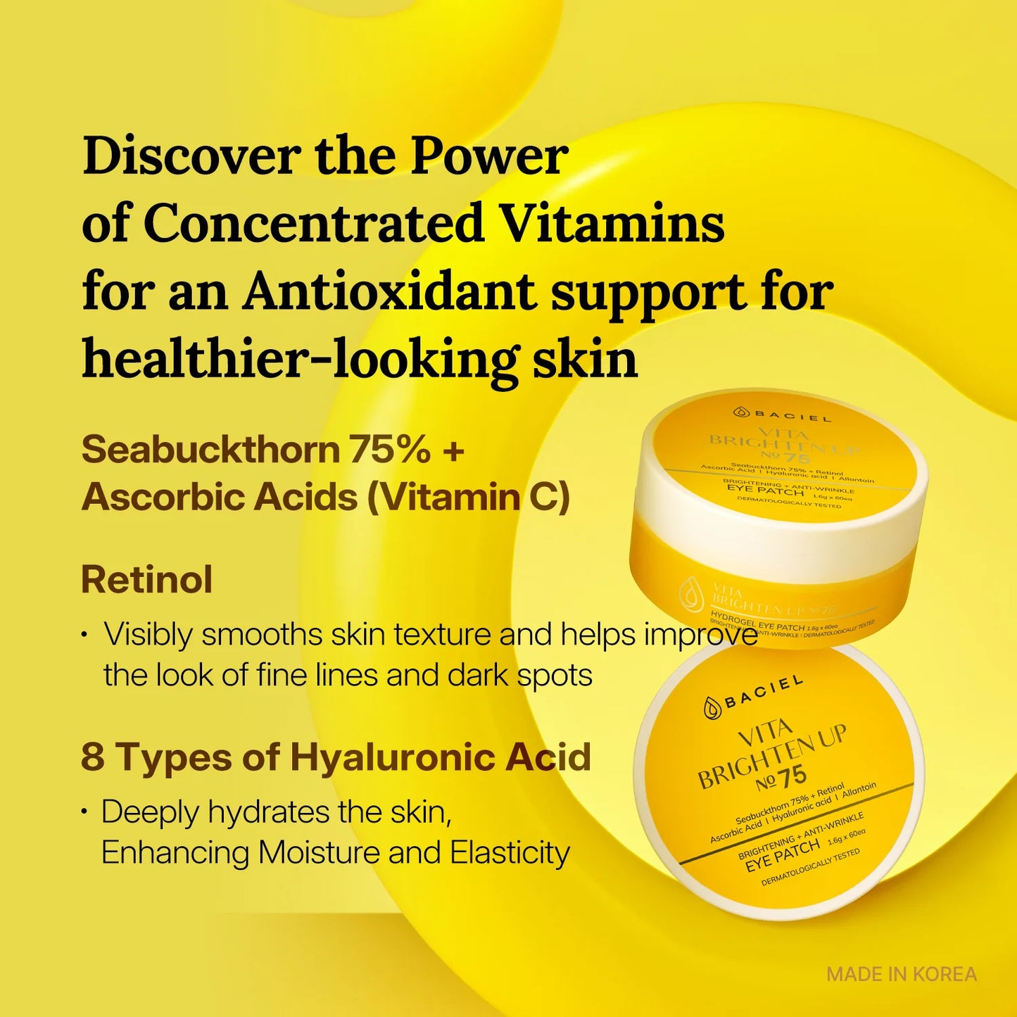 Patchs pour les yeux Baciel Vita Brighten Up n° 75 – 60 patchs
